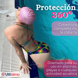 Gorro Gorra Natación Baño Poliuretano Color Rosado 12 Años En Adelante