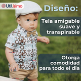 Conjunto de Vestir Camisa Con Lazo Y Pantalón Corto Algodón Niño