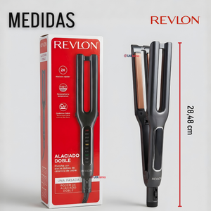 Plancha Alisadora De Cabello Revlon Placas Dobles Cerámica De Cobre RVST2204 Alaciadora Negra