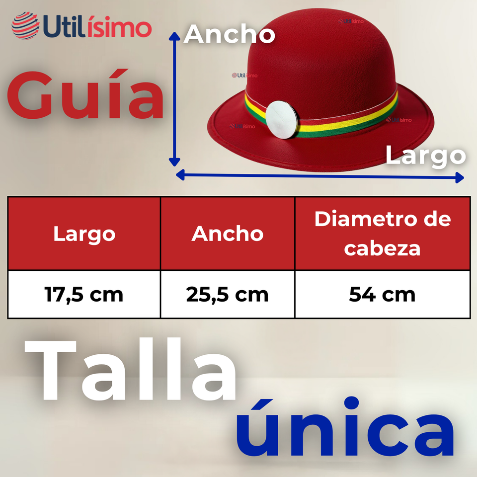 Sombrero Nortino Fiestas Patrias Gorro Niña Baile Danzas Rojo