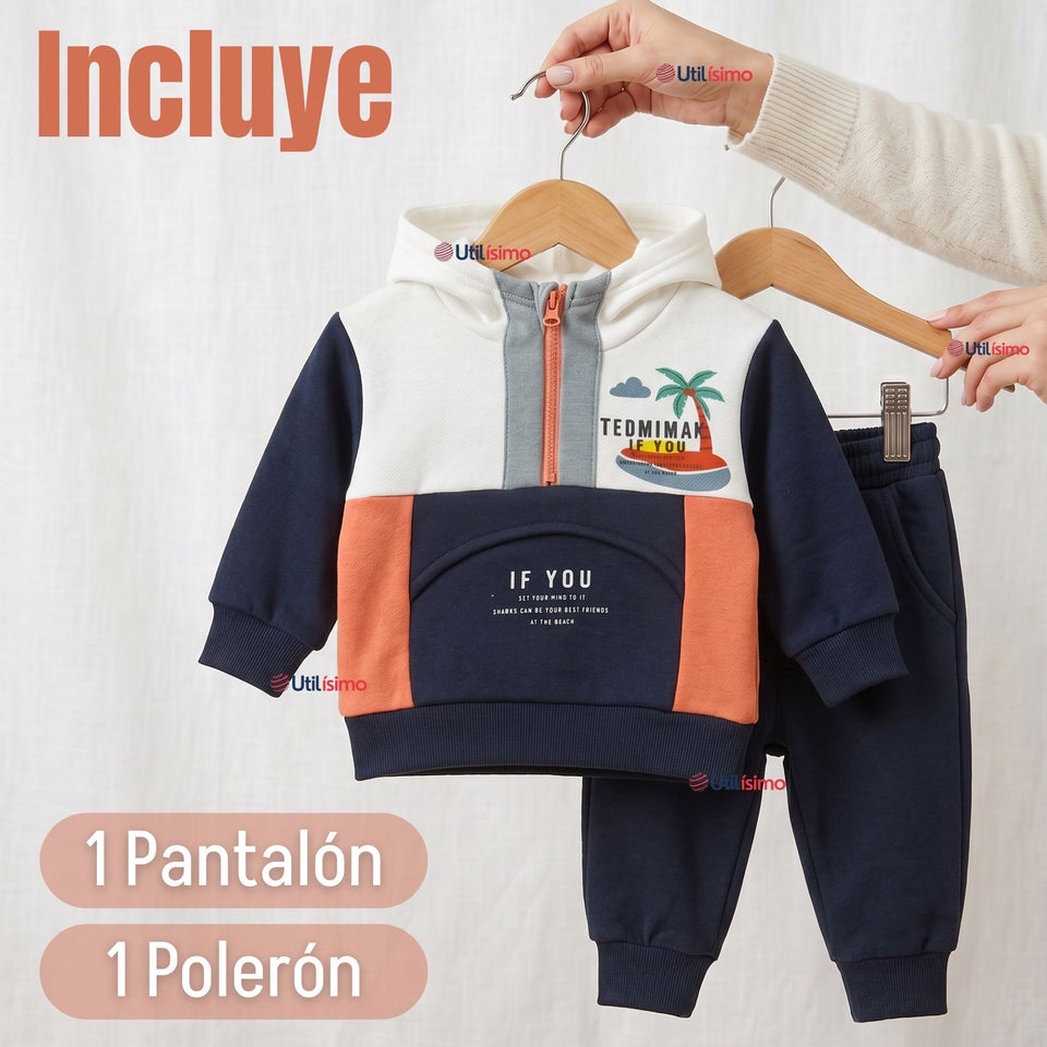 Conjunto Buzo Polerón 2 Piezas Bebé Niño Tedmimak Adorable Child