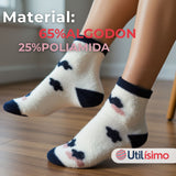 Pack 3 Pares Calcetines Terciopelo de Visón Mujer Diseños Surtidos Algodón