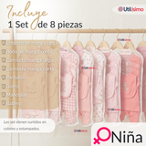 Set Ajuar Bebé 8 Piezas Surtido NIÑA 100% Algodón