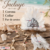Set Accesorios Pascuenses 3 Piezas Collar Aretes Corona Fechas Patrias