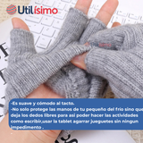 Guantes 16CM Medio Dedo Niños Lana Acrílica Acanalada colores surtidos