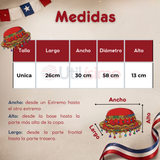 Sombrero Gorro Caporal Mujer Fiestas Patrias Rojo Con Cascabeles Baile Típico