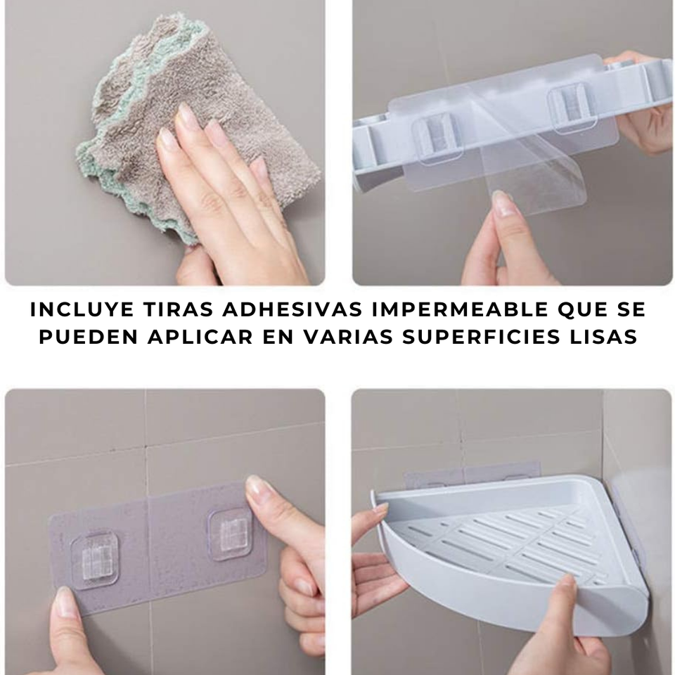 Esquinero De Baño Organizador Con Soporte Adhesivo