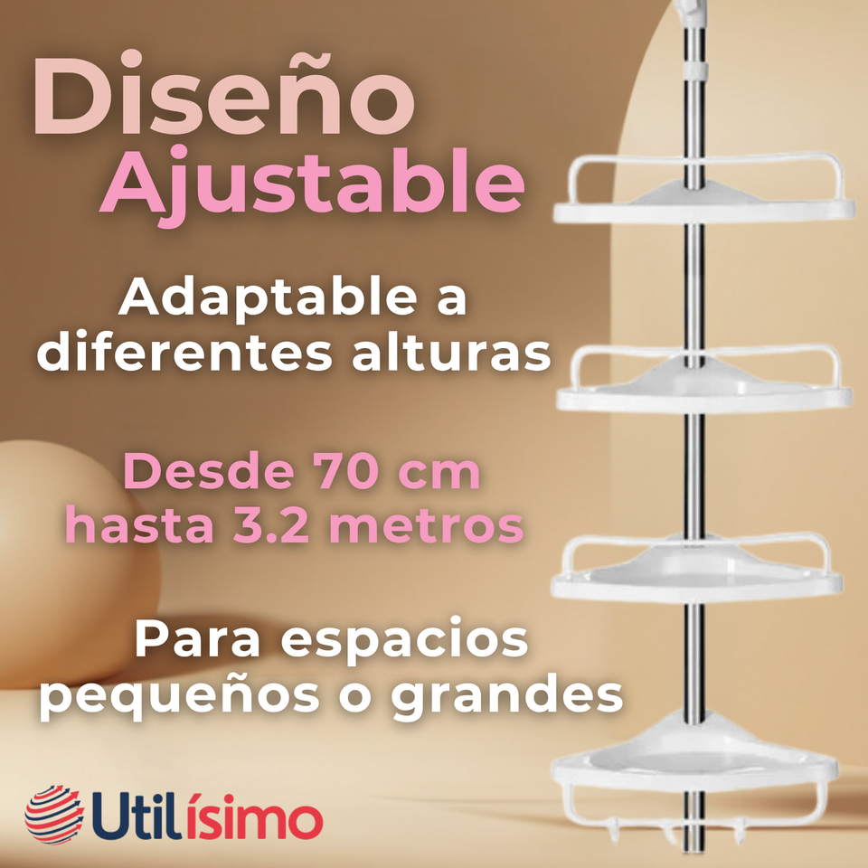 Organizador Esquinero Baño Ducha Multiuso 4 Pisos Ajustable