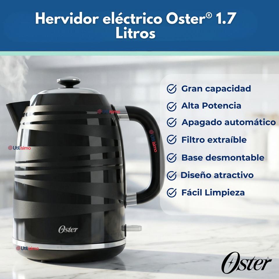 Hervidor eléctrico Oster® 1.7 lt BVSTKT4177B