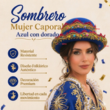 Sombrero Gorro Caporal Mujer Fiestas Patrias Azul Baile Típico