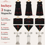 Pack 3 Trajes Típicos Vestido Mapuche Completo 5 Piezas Mujer Fiestas Patrias
