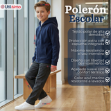 Polerón Escolar Polar Con Capucha Niño Unisex Azul 5 a 12 años