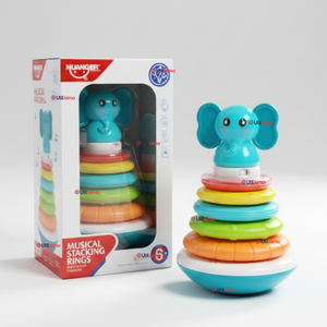 Torre De Aros Argollas Para Apilar Y Ordenar Con Sonido Sensorial Multicolor Bebé Niño Niña