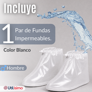 Fundas Cubre Calzado Impermeables Aislante Lluvia Blanco Hombre 1 Par