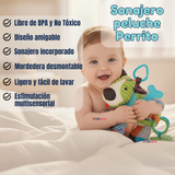 Juguete Peluche Animales Sensorial Con Mordedor Y Sonajero Diseño Perrito Niña y Niño