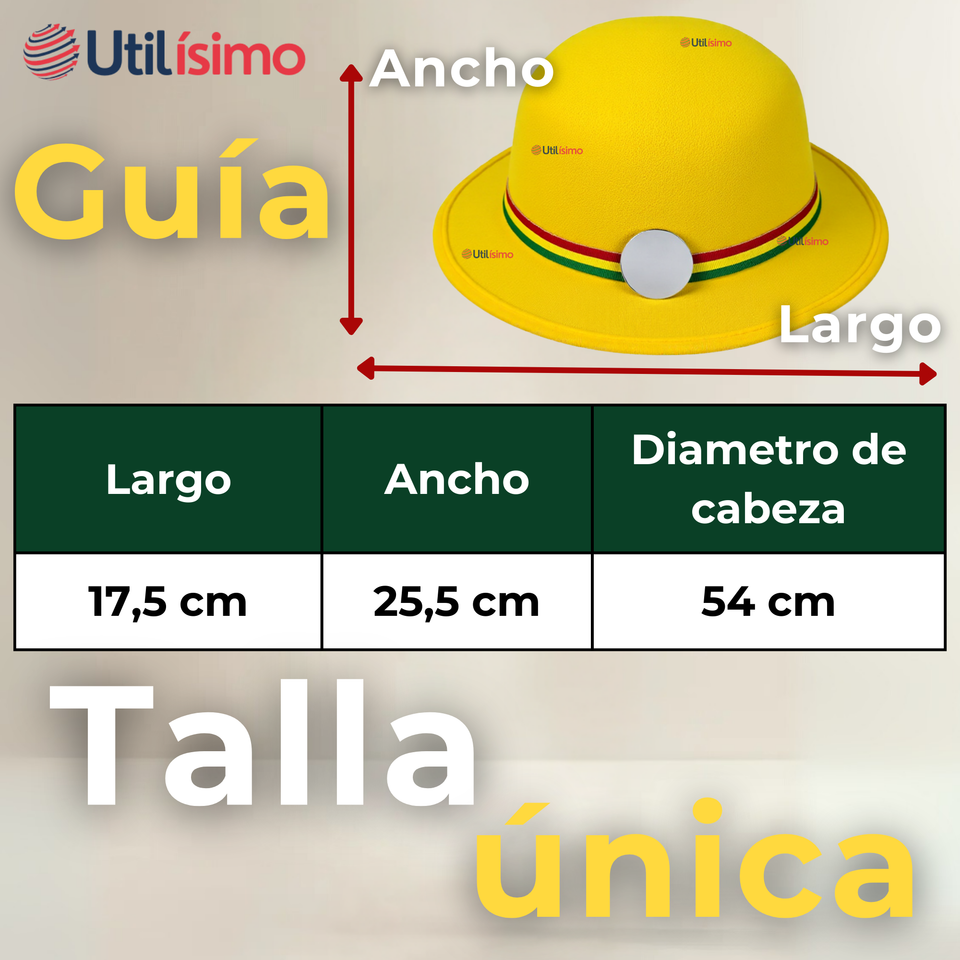 Sombrero Nortino Fiestas Patrias Gorro Niña Baile Danzas Amarillo