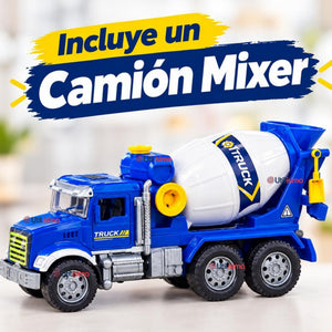 Camión Mixer Azul Juguete Infantil Camión De Luces y Sonidos Interactivo Niño