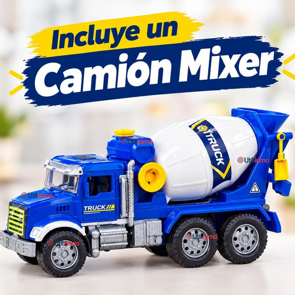 Camión Mixer Azul Juguete Infantil Camión De Luces y Sonidos Interactivo Niño
