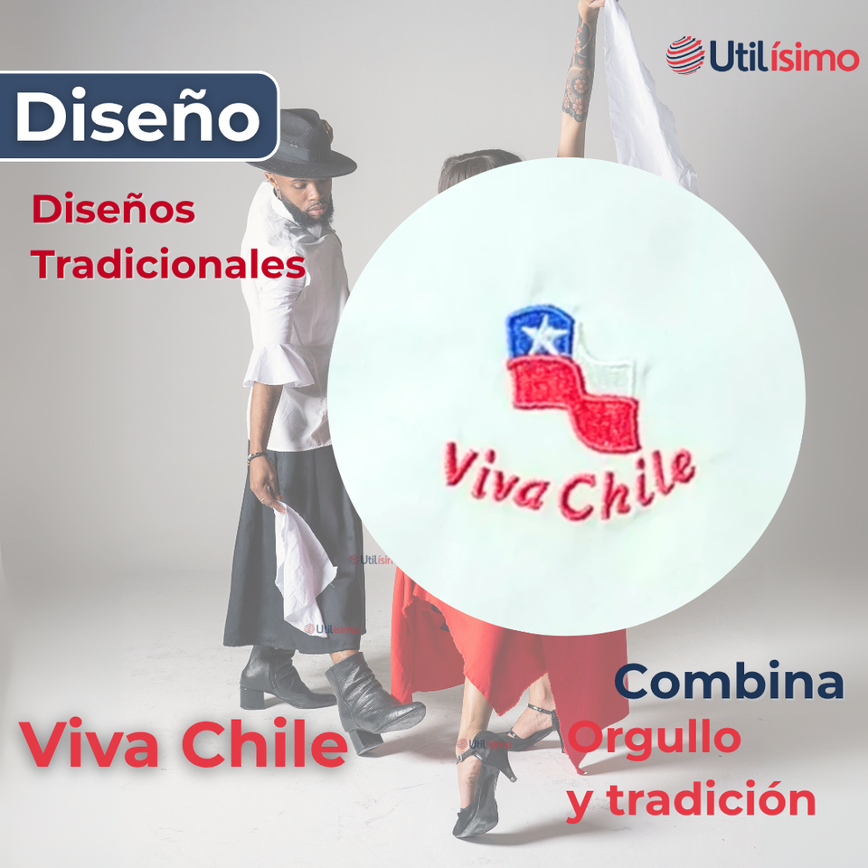 Pack 3 Pañuelos Baile Cueca 45CM Bordado Viva Chile Fiestas Patrias