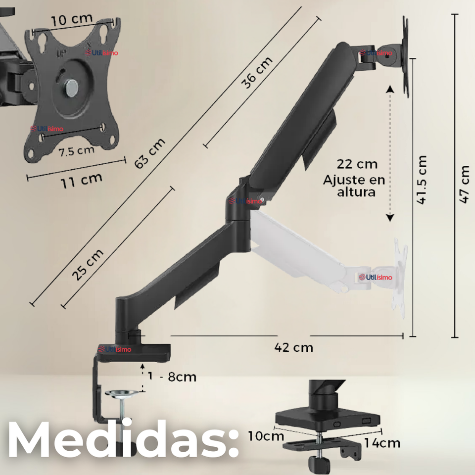 Soporte TV y Monitor Ajustable 9Kg 17 a 32 Pulgadas 17 19 22 24 27 28 29 32