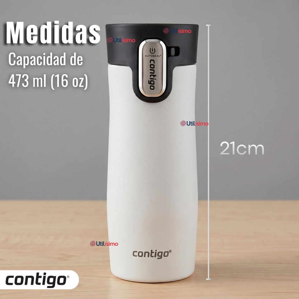 Vaso Mug Contigo West Loop Salt Térmico Blanco 473 Ml Acero Inoxidable