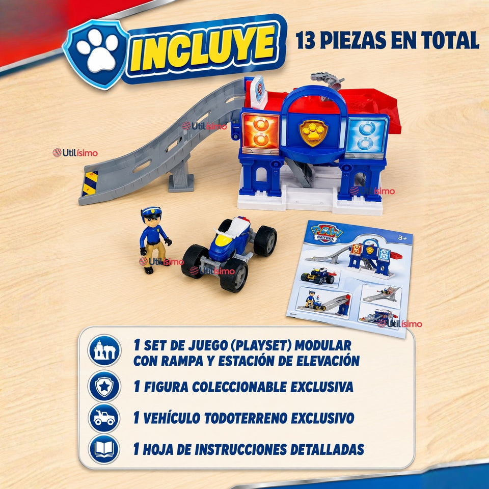 Pista de Juego Paw Patrol Estacion de Rescate con Vehículo y Figura