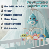 Móvil Giratorio Musical Proyector Bebé Niño Azul