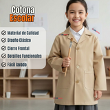 Cotona Delantal Escolar Beige Niño Niña Unisex Bata
