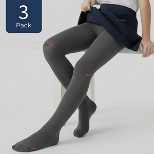 Pack 3 Panty Ballerinas Elasticadas Escolares Niña Algodón Gris