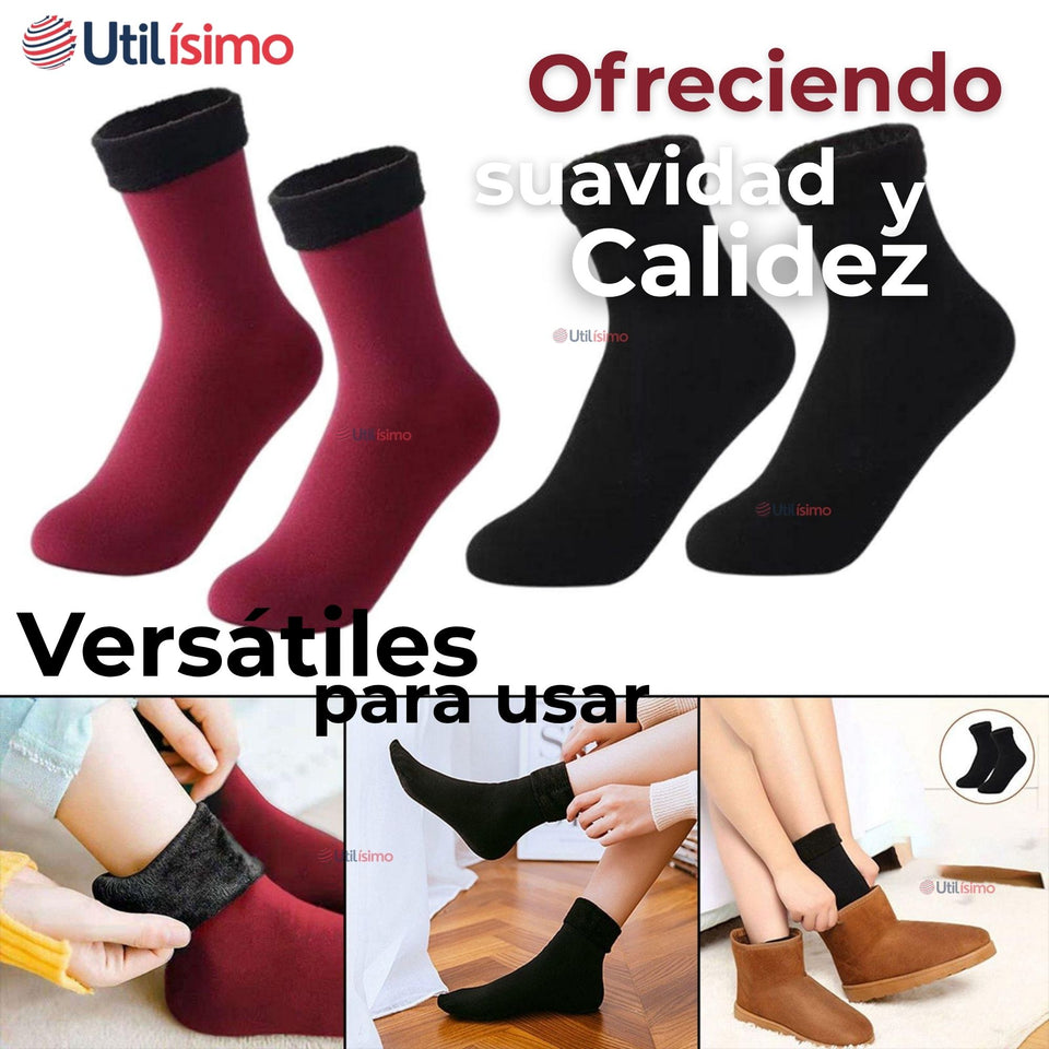 Pack 3 Pares Calcetines Polar Térmico con Interior Afelpado Mujer Surtido