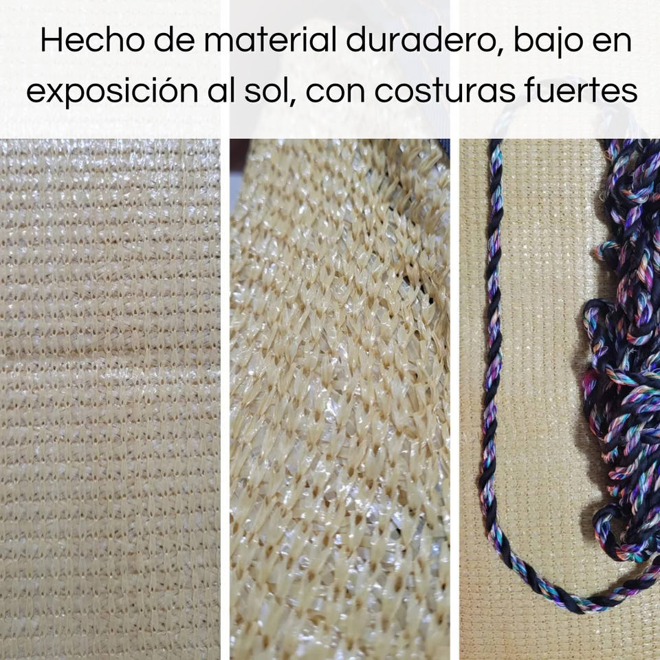 Malla Sombreadora Toldo Vela Rectangular 5x5m Hdpe Beige Protección UV