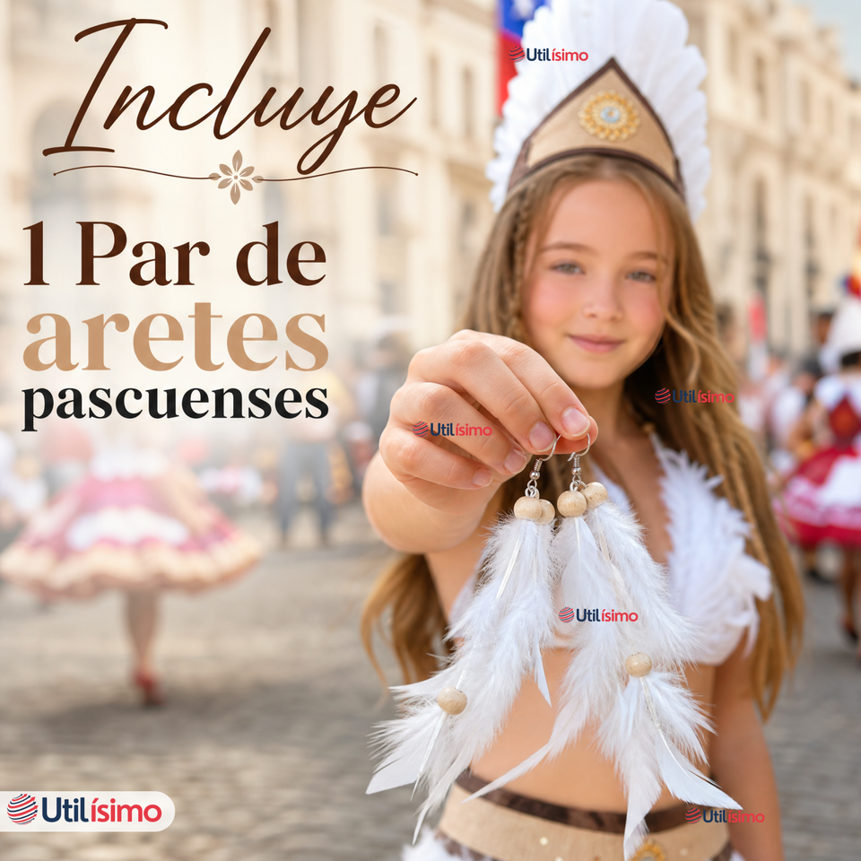 1 Par Aros Aritos Pascuenses Rapa Nui NIña Fiestas Patrias
