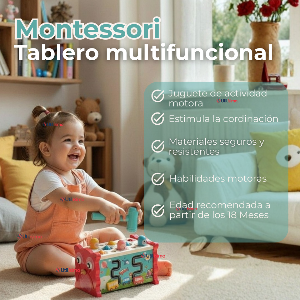 Juguete Tablero Multifuncional 8 En 1 Bebé Niño Niña Montessori