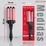 Onduladora De Pelo Revlon Waver Jumbo De 3 Barriles 120W Rosa
