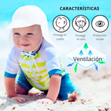 Gorro para el Sol con Solapas Protección UV Niñas de 1 a 10 Años Rosa Conejito