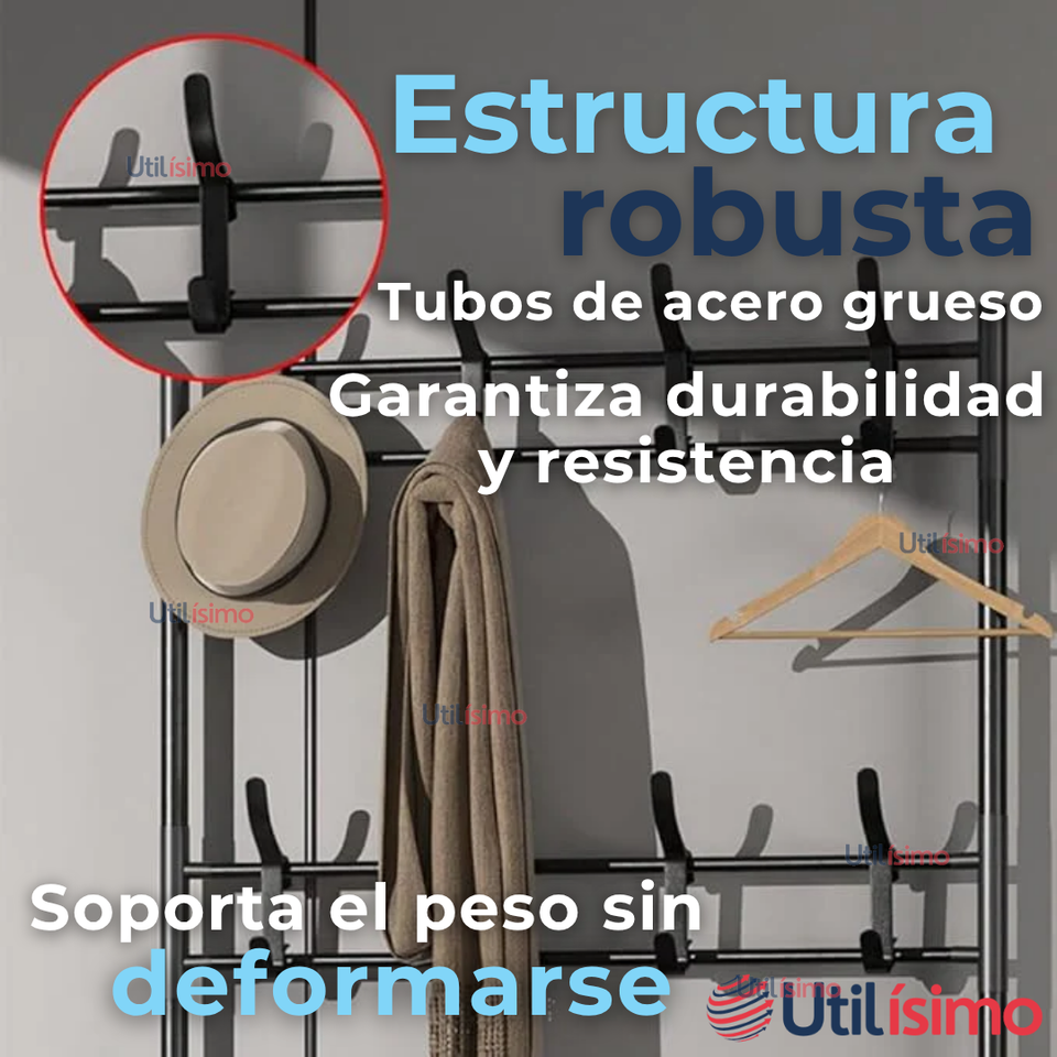 Zapatero Organizador 3 en 1 Closet Armario Perchero Multiuso Negro