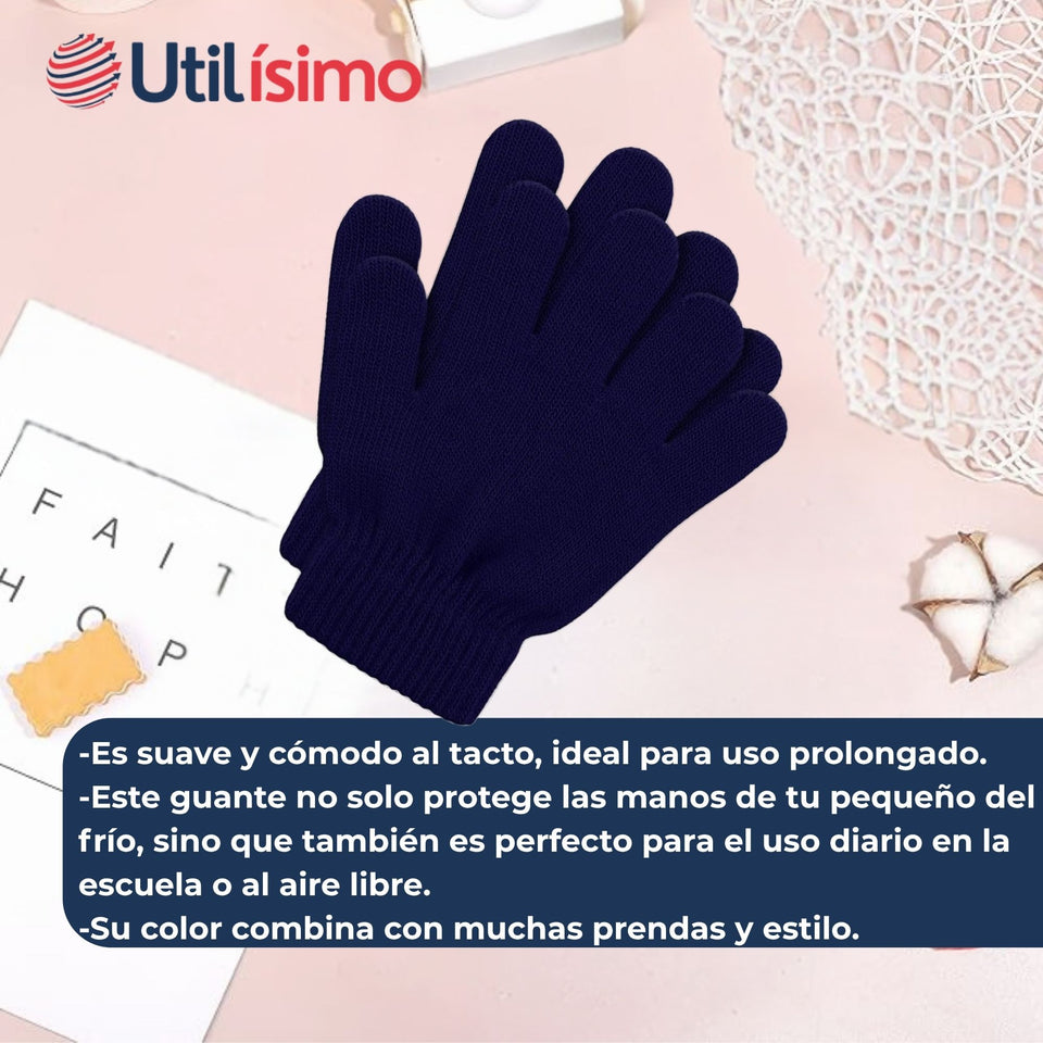 Guantes 11cm Escolares Niña y Niño Azul Oscuro
