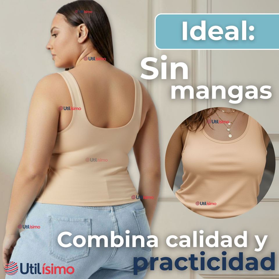 Pack 6 Poleras Camisetas Sin Mangas Fibra De Bambú Básicas Lisa Elástica Mujer Colores Surtidos