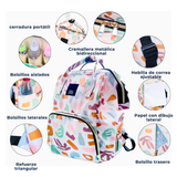 Mochila Maternal Oxford Bolso Pañalera Infantil Diseño Estampado Térmica e Impermeable