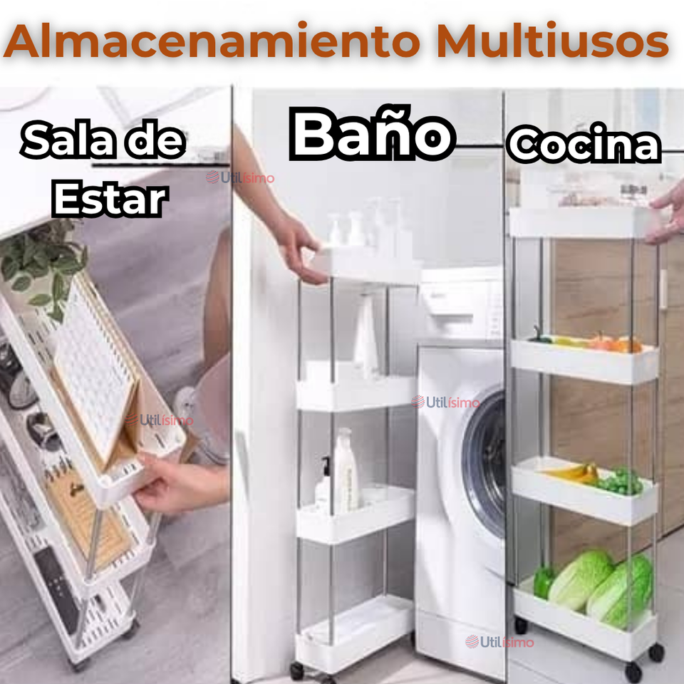 Estante Organizador 4 Niveles Con Ruedas Multifuncional