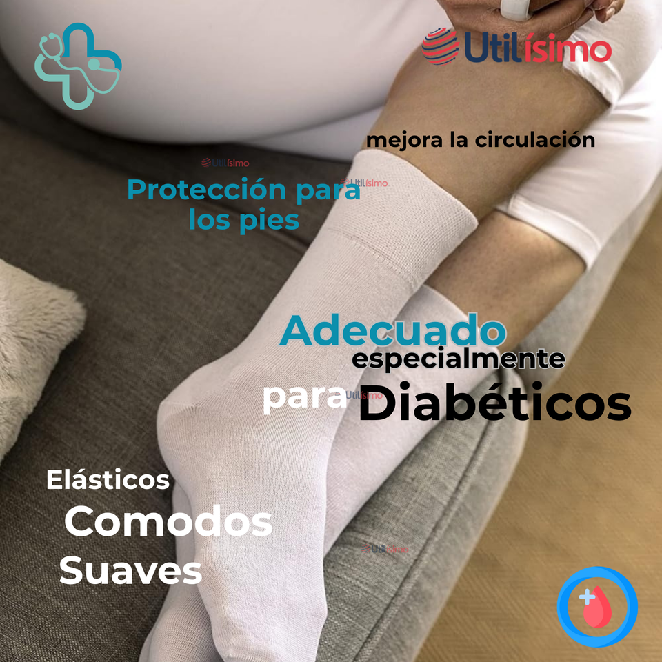 Pack 4 Pares Calcetín Largo Diabético Sin Costura Bambú Mujer Surtidos