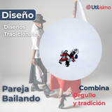 Pack 6 Pañuelos Baile Cueca 36 CM Con Bordes Bordado Pareja Fiestas Patrias