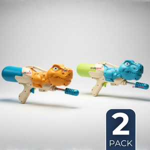 Pack 2 Pistolas Lanza Agua Dinosaurio 35cm 600ml Juguete Colores Surtidos Niño