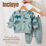 Conjunto Buzo Polerón 2 Piezas Bebé Niño Estampado Dinosaur