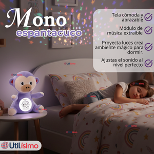 Peluche Mono Espantacuco Con Luz Y Sonido Para Bebé Niño Niña