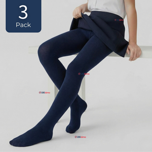 Pack 3 Panty Ballerinas Elasticadas Escolares Niña Algodón Azul
