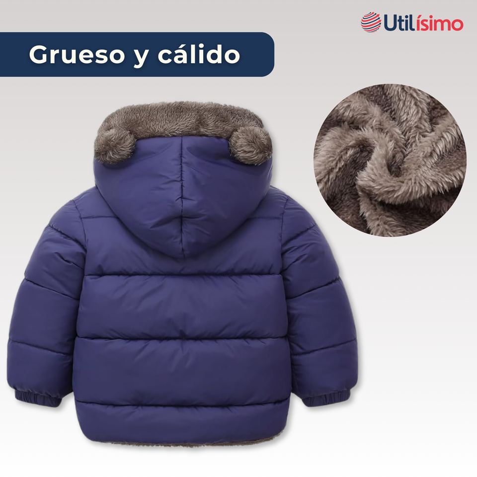 Parka Con Capucha Mangas Larga Niño Blue