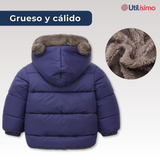 Parka Con Capucha Mangas Larga Niño Blue