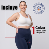 Calza Polar Con Chiporro Térmica Mujer Elásticada Navy Blue