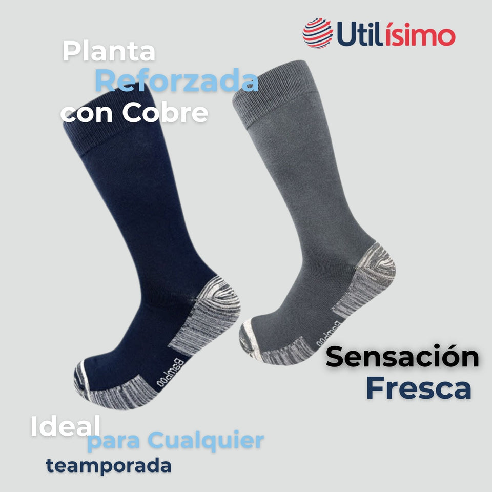 Pack 12 Pares Calcetines Bambù con Cobre Efecto Antibacterial Colores Surtidos